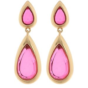 2 Teardrop Color Dangle Earrings